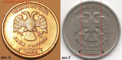 1 рубль 2005 спмд шт? - 1 руб 2005.А и Г