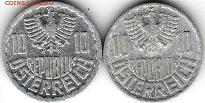 Австрия. 10 грош 1967, 1991 г.г. до 24.00 23.02.16 г. - инос1