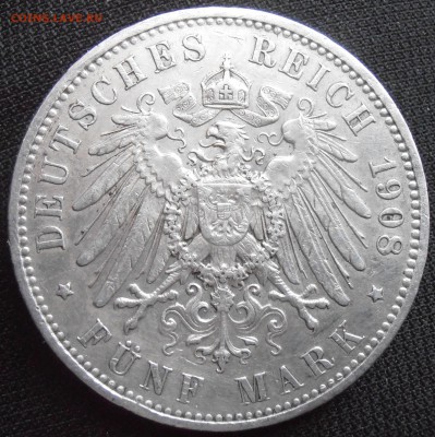 5 марок Саксония 1908 год - на оценку - P1010294.JPG