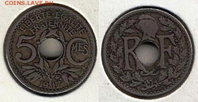 Франция 5 сантим 1917	 до 	25.02.16	 22:00 МСК - Э3_21