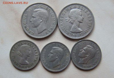 БРИТАНИЯ 7. 1 и 2 ШИЛЛИНГА 1948-64гг.(5 шт.) 25.02. 22-00мск - ш_1