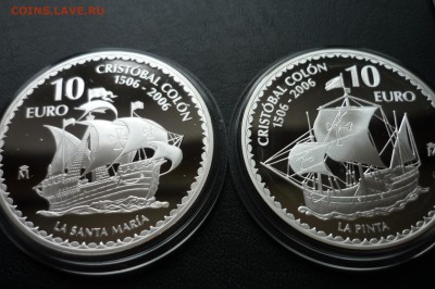 Испания 3х10 и 50 евро 2006 г. Колумб 250 грамм серебра - P1260823.JPG