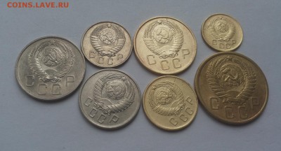 комплект 1957 1,2,3,5,10,15,20 коп хорошие до 24.02 - комплект 57 5