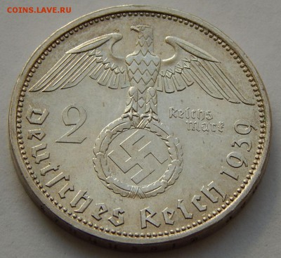 Иностранные монеты форумчан ( Серебро в патине и в Блеске ) - 2 марки 1939 А ~3.JPG