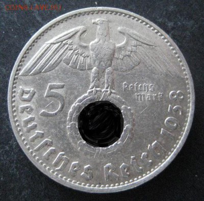5 марок 1938 D, 3 рейх, Гинденбург, до 22.00 25.02. - IMG_7761.JPG