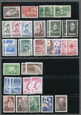 Марки Финляндии 1940-1950гг. Негашёные. Дания, Исландия. - img708