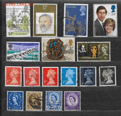 Марки Европы. Великобритания. Подборка - Марки Европы. Великобритания Подборка