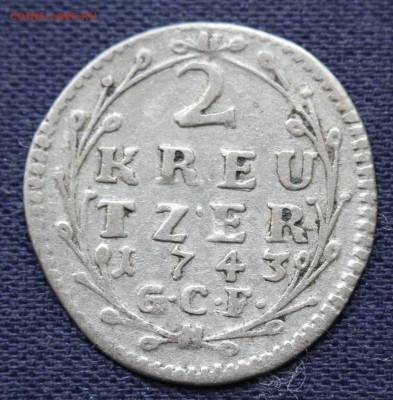 С 1 руб. ГЕССЕН-ДАРМШТАДТ 2 крейцера 1743г.до 28.02 в 22-00 - IMG_0231.JPG