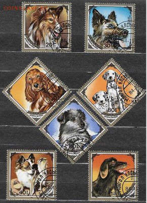 Марки Азии. Монголия. Собаки - Марки Азии. Монголия. Собаки