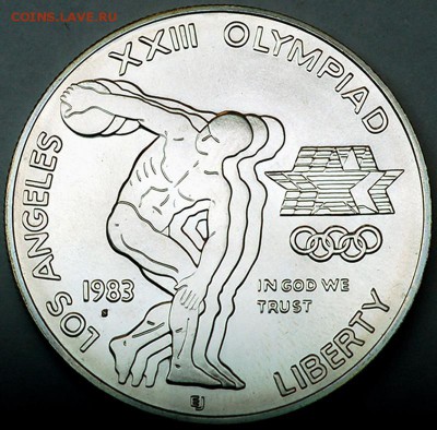 США_"олимпийский" серебряный доллар 1983 UNC; до 22.02_22.26 - 11049