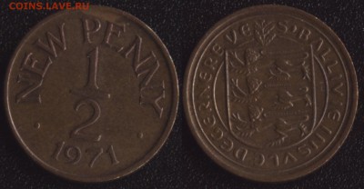 2 пенса 1971 до 22:00мск 29.02.16 - Гернси 0,5 пенсов 1971