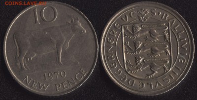 Гернси 10 пенсов 1970 КОРОВА до 22:00мск 29.02.16 - Гернси 10 пенсов 1970