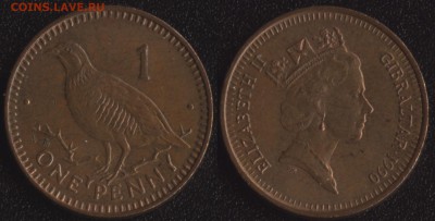 Гибралтар 1 пенни 1990 ПТИЦА до 22:00мск 29.02.16 - Гибралтар 1 пенни 1990