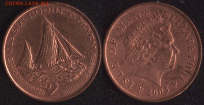 Остров Мэн 2 пенса 2003 ПАРУСНИК до 22:00мск 29.02.16 - Остров Мэн 2 пенса 2003