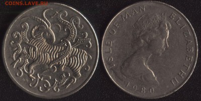Остров Мэн 5 пенсов 1980 КОЗЕЛ о 22:00мск 29.02.16 - Остров Мэн 5 пенсов 1980