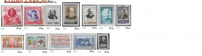 СССР ФИКС. Негашеные марки до 1961 г. с наклейками - Негашеные с наклейками до 1961.JPG