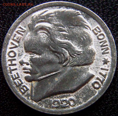 Германия. Город Бонн_10 пфеннигов 1920; до 24.02_22.04мск - 9744