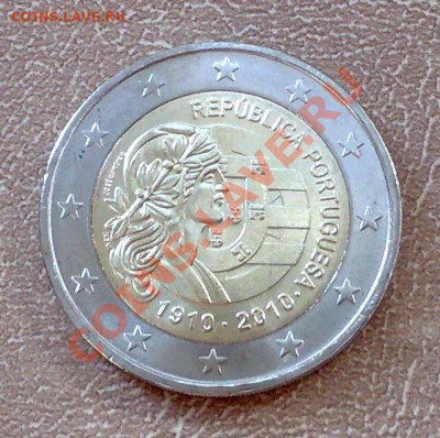 Португалия 2евро 2010 биметалл Республика-100л - 20.10 21.00 - Португалия 2 евро 2010-1