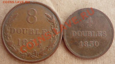 Прошу оценить.  Гернси 8 дублей 1834 г., 4 дубля 1830 г. - Гернси