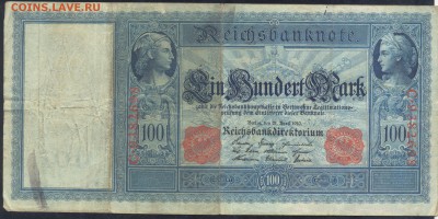 Германия 100 марок 1910 г.  28.02.16 г. 22 -00 МСК. - 100 м. 1910