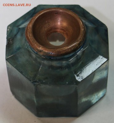 Чернильница стеклянная с медной ставкой *** 2,03,16 в 22,00 - 24,02,16 023