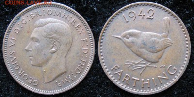 Разная инострань по фиксу - 6 28 Великобритания фартинг 1942    1373