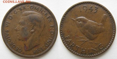 Разная инострань по фиксу - 6 29 Великобритания фартинг 1943    1261