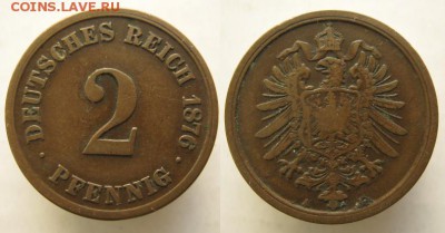 Германия 2 пфеннига 1876 A: до 04.03.16 в 22.00 - Германия 2 пф 1876А    404