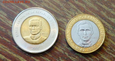 ДОМИНИКАНА - 5 и 10 песо БИМ до 4.03, 22.00 - Доминикана 2 шт 10 и 5 песо портреты БИМ_1
