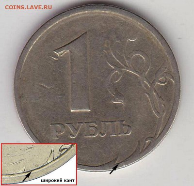1 рубль 97 ммд, широкий кант? - 1 руб 1997