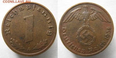 Германия 1 пфенниг 1938 A: до 05.03.16 в 22.00 - Германия 1 пф 1938 А    630