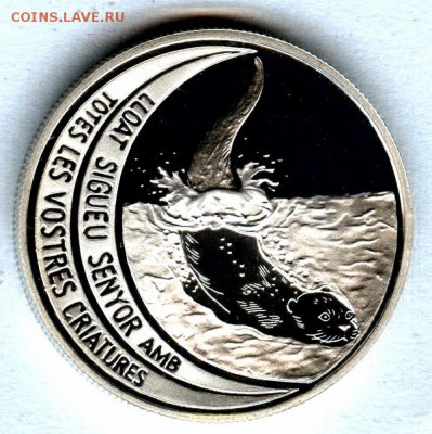 АНДОРРА 10 ДИНАР 1996 ГОД (ВЫДРА), до 02.03.16г., 22.00 мск. - выдра 1