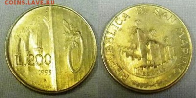 Сан Марино 200 лир 1993 - сан марино