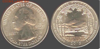 США- 25 центов-2013- WHITE MOUNTAIN-D, 21.00 мск 06.03.2016 - США- 25 центов 2013 - WHITE MOUNTAIN-D