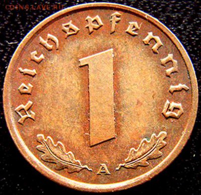 Германия. 3-й Рейх_1 рейхспфенниг 1938(А); до 01.03_22.14мск - 10958