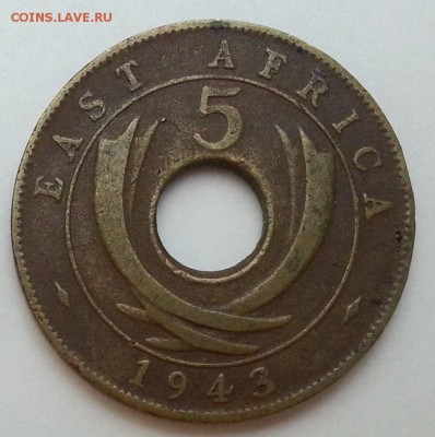 5 центов Восточная Африка 1943 г - до 3.03.16 22:00 мск - 6