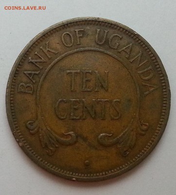 10 центов Британская Уганда 1966г№2 - до 3.03.16 22:00 мск - 6666