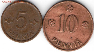 Финляндия 5 пенни 1963, 10 пенни 1921 г. в 24.00 07.03.16 г. - инострань5
