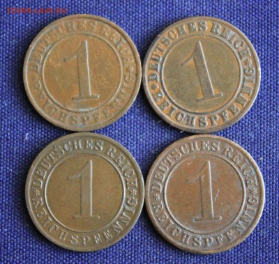 С 1 руб. ГЕРМАНИЯ 1 пфенниг 1930-1934г. 4 шт.  до 7.03 в 22 - IMG_9807.JPG
