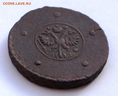 5 копеек 1727 г. НД - 5 копеек 1727 года НД аверс под наклоном