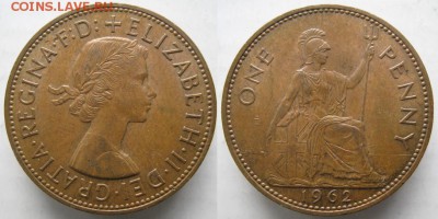 7.Разная инострань по фиксу - 7 4 Великобритания 1 пенни 1962    007
