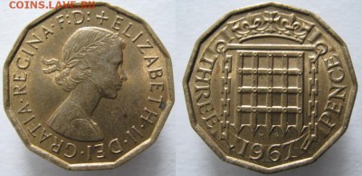 7.Разная инострань по фиксу - 7 7 Великобритания 3 пенса 1967    191