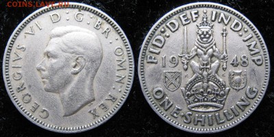 7.Разная инострань по фиксу - 7 9 Великобритания шиллинг 1948    162-ас1-1489