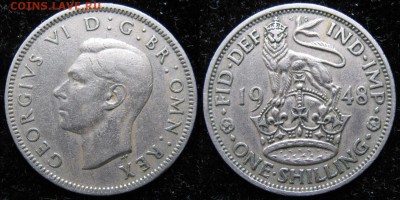 7.Разная инострань по фиксу - 7 10 Великобритания шиллинг 1948    162-ас1-2985