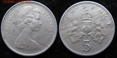 7.Разная инострань по фиксу - 7 17 Великобритания  5 пенсов 1975    435