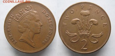 7.Разная инострань по фиксу - 7 19 Великобритания  2 пенса 1986    414