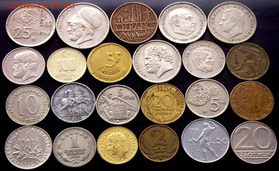 55 разных зарубежных монет (см. описание). До 04.03_22.06мск - 1