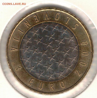 СЛОВЕНИЯ 3€ 2008 ПРЕЗИДЕНТСТВО ДО 10.03.16 В 22.00МСК (Б800) - 4-с08а