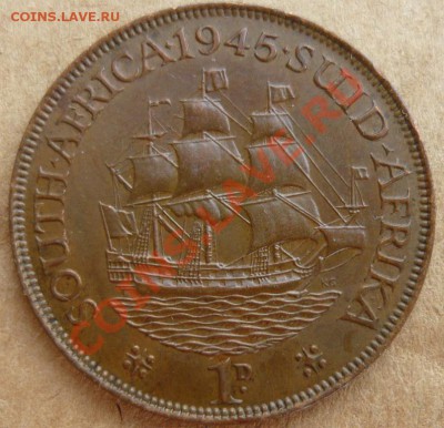ЮАР 1 пенни. 1945 г. До 21.10.10 г. 20-00 МСК. - 45