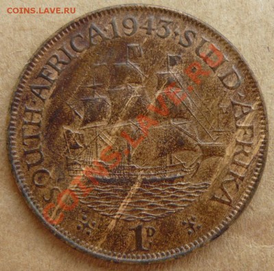 ЮАР 1 пенни. 1943 г. До 21.10.10 г. 20-00 МСК. - 43
